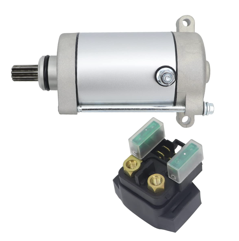 Starter & Relay for Yamaha Grizzly 400 0708 450 0710 660 0208/Kodiak 400 0406 450 0306/Wolverine 450 0610/Rhino 450 660 YFM400 YFM660 YFM450 YXR450 YXR660 4wv818000000