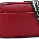 GAEKEAO Small Crossbody Bags for Women Vegan Leather Wide Strap Trendy Design Camera Bag Purse Shoulder Handbag Travel (Bright Red)