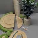 45'' Tall Cat Scratching Post,3.5Inch Diameter Sisal Rope Scratching Post for Indoor Cats Adults Kittens,Cat Scratcher with Interactive Ball Toys Self Groomer Brush for Large Cats