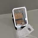 ZHUOTHAN Rechargeable Travel Mirror with Light, LED Makeup Mirror with Lights, Portable Vanity Mirror with 3 Color Lighting, Touch Dimmable Lighted Cosmetic Mirror, Travel Essentials (Black)