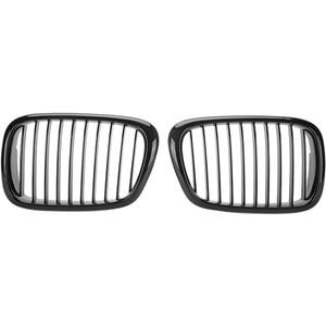 2PCS Front Kidney Grille Grill for BMW E39 | for BMW 528i 1997-2000 Base 2.8L L6 - Gas / 540i 1999-2003 Base 4.4L V8 - Gas | 4 Door Sedan | Glossy Black