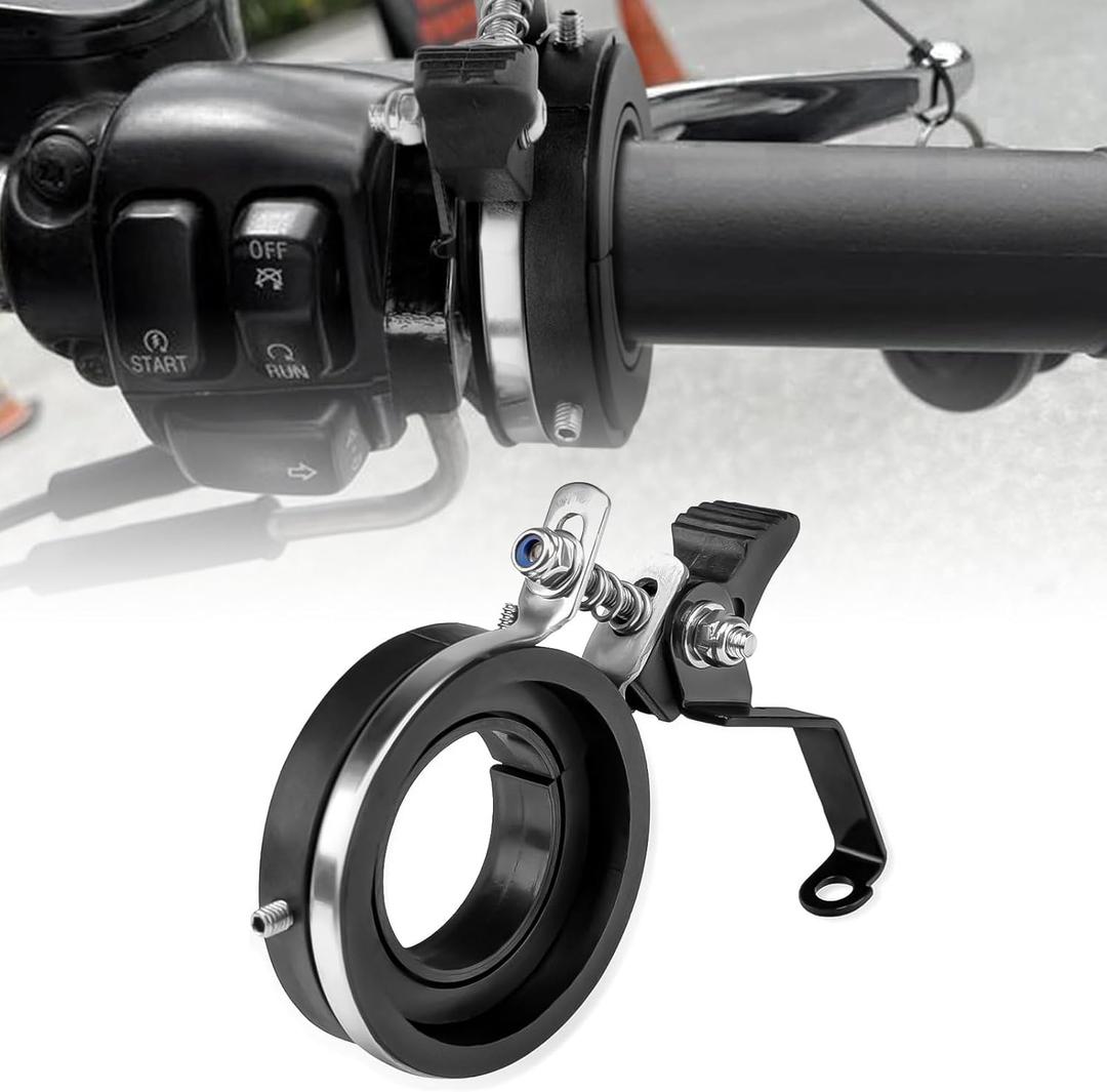 GUAIMI Cruise Control Motorcycle Throttle Assist Lock for Harley 1990-Newer Cable Throttle with OEM Grips or Aftermarket Grips with Minimum 1 1/8" to Maximum 1 3/4" Outside Grip Diameter (Black)