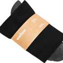 Wellow Knee High Compression Socks for Men & Women | 18-25 mmHg Made with Viscose from Bamboo | Nurses & Pregnancy Support | Relieves Swelling - Front Runner (Large, Black Charcoal - Solids)