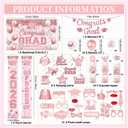 Pink Graduation Decorations 2026, Class of 2026 Decorations, Pink Graduation Decorations 2026 Include Backdrop, Proch Banner, Balloons, Hanging Swirls, Photo Booth, Cupcake toppers