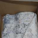 Area Rug Living Room Rugs - 7x9 Large Soft Indoor Neutral Modern Abstract Low Pile Washable Rug Carpet for Bedroom Dining Room Farmhouse Home Office - Beige Blue