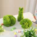 3pcs 5 Inches Moss Easter Bunny Home Decor, Artificial Moss Rabbit for Easter Decorations,Cute Bunny Figurines as Spring Decor