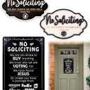 3Pcs No Soliciting Sign for Front Door, Wooden and Metal House Funny Humorous Do Not Knock or Ring Doorbell Sign