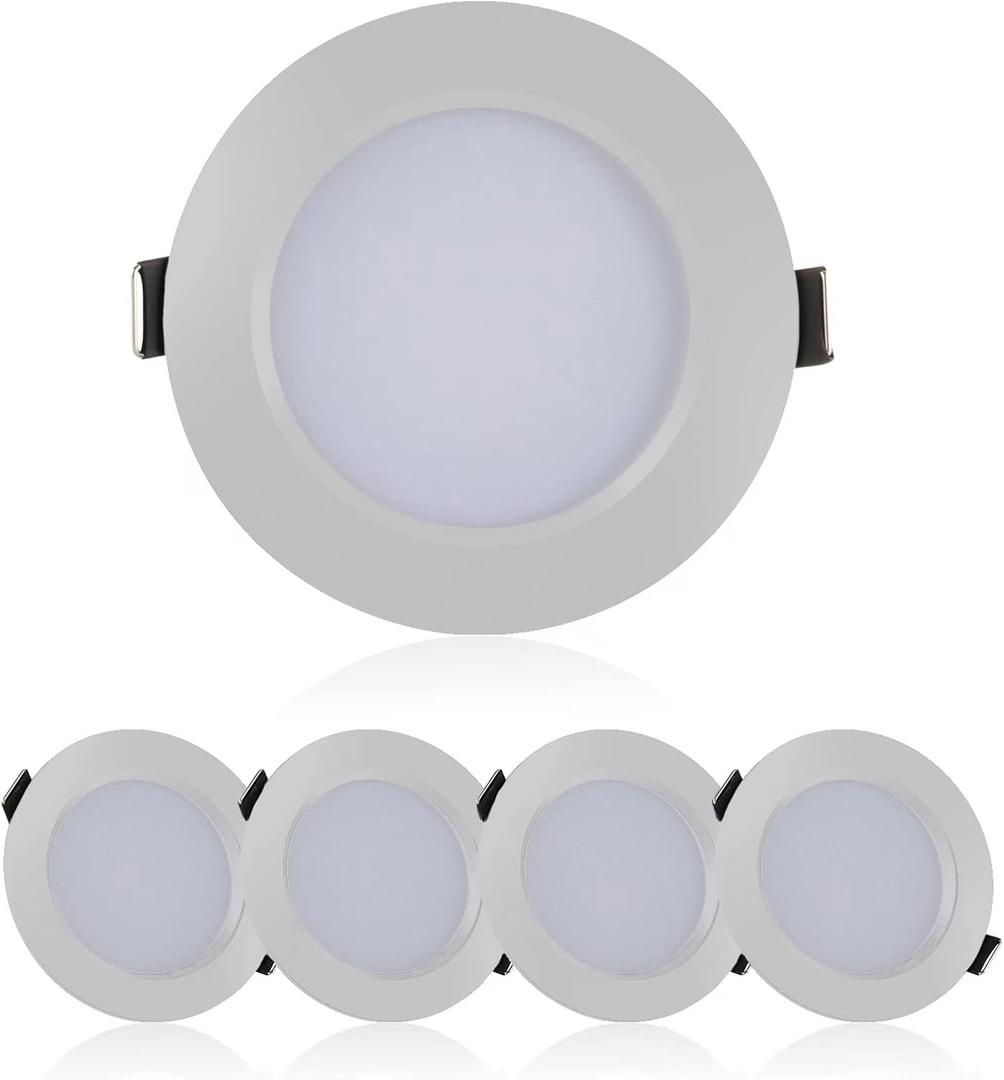 RV Boat Recessed Ceiling Light, 4 Pack 12-24V DC LED Puck & Down Light, Aluminium