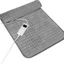 Heating Pad for Period Cramps, Heating Pad for Back/Neck/Shoulder Muscle Pain, 6 Heating&4 Timer Setting, Auto Shut Off, Dry/Moist Heat & Machine Washable, Gray Birthday Christmas Gifts for Women Mom