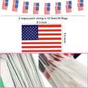 USA American String Flag Pennant Banner, Small Mini USA American Bunting Banner National Country Decoration for School, Party, Patriotic Festival, 66 Feet 60 Flags