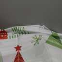 Sunlit Geometric Modern Design Christmas Shower Curtain Christmas Tree Bathroom Home Office Holiday Wall Decoration as Tapestry and Photo Booth Backdrop Red Green White Printed