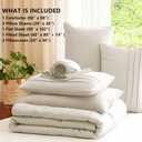 CozyLux Queen Comforter Set Beige, 7 Pieces Soft Pinch Pleat Bed in a Bag Queen Comforter Set with Sheets, Boho Bed Set with Down Alternative Comforter, Sheets, Pillowcases & Shams