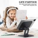 OCYCLONE iPad Stand, 360 Rotating Adjustable Foldable iPad Tablet Holder for Desk Compatible with Kindle Tablet iPad 4" - 15.6" Portable Monitor Stand, Black