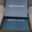 2 Pack Sublimation Slate Blanks 7.5x7.5 Inch Heart Custom Stone Slate Picture Frame Heat Transfer Rock Photo Plaque with Display Stand Decoration for Desktop Souvenir DIY Personalized Gift