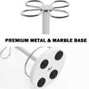 HarJue Toothbrush Holder Stand for Bathroom, Metal Toothbrush Organizer with Marble Base, Toothbrush Storage Collection for Family, Suitable for Home Hotel Countertop Vanity (Small, Chrome Finish)
