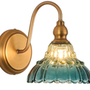 Vintage Wall Sconce Yellow and Blue Gradient Wall Light Bedside Wall Lamp Matte Brass Bedroom Light Fixtures in Door Lighting Fixture for Living Room Hallway Corridor