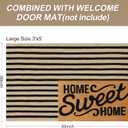 LEEVAN Black and Tan Outdoor Rugs, 3x5 Stripe Front Porch Rugs Hand-Woven Front Door Mat, Washable Cotton Reversible Entry Rugs Layered Doormats for Outside Entrance Patio Balcony Living Room Kitchen