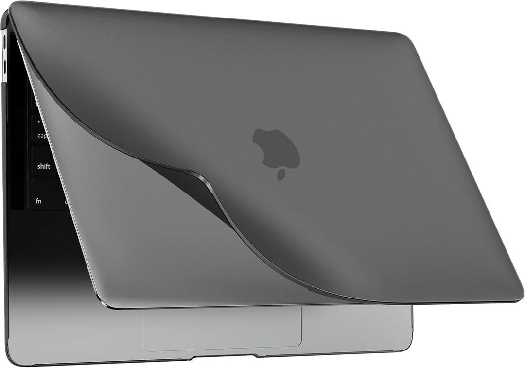 BlueSwan Flexible Case Compatible with MacBook Air 13 inch 2018-2021 Release Model M1 A2337 A2179 A1932, Shatterproof PP and Matte Anti-Fingerprint Protective Case for Air 13.3'', Matte Black