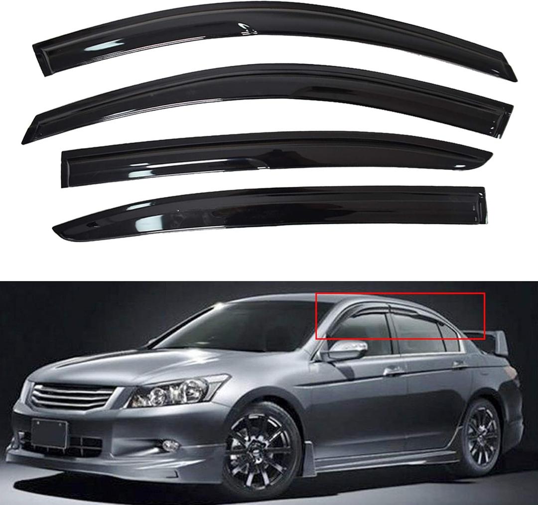 munirater Window Vent Visor Rain Guard Shade Replacement for 2008-2012 Honda Accord 4Door Sedan