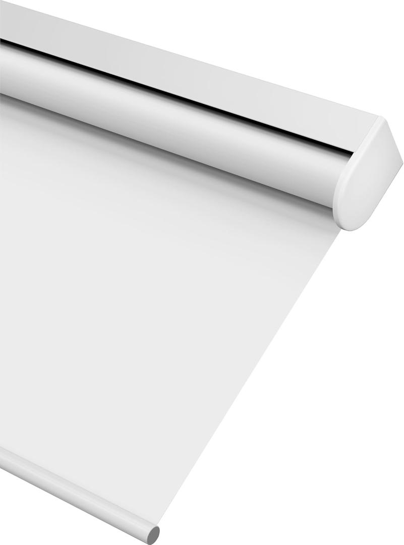 Blackout Roller Shades for Windows, Color-Matched Roller Blinds, UV Protection, Thermal Insulation Fabric Room Darkening Shades for Home, Office, White, Custom Size