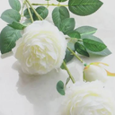 Artificial Peony Flowers European Style 3 Headed Foreign Peony High Density Silk Cloth Simulation Flower Peonies Bouquet for Wedding Party, Home Office Table Arrangements(#1)