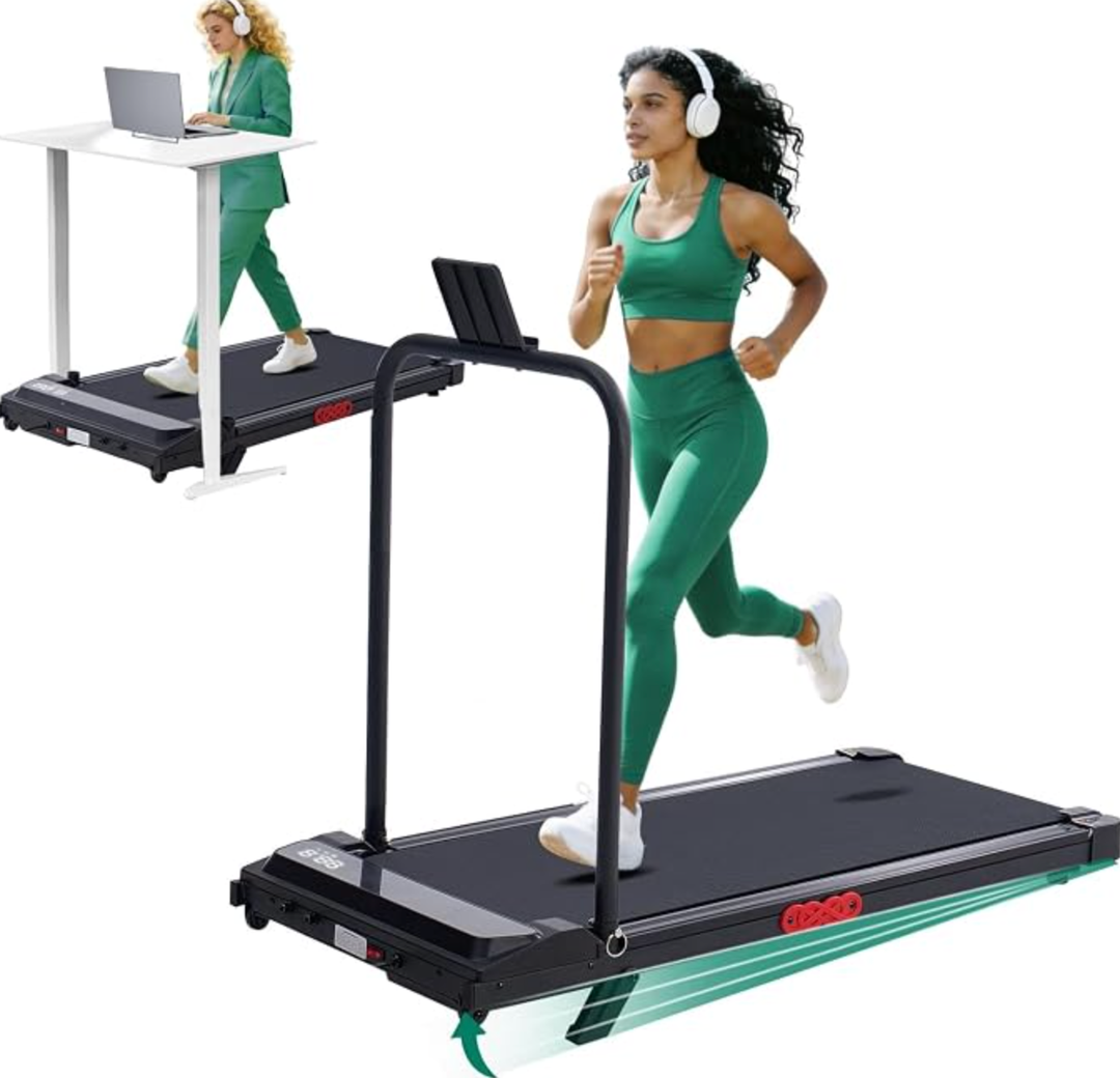 Walking Pad Treadmill with Handle Bar and Incline, 0.6-7.6MPH Electric Treadmill for Home Small, 350LB Mini Small Treadmills with Handles, 3.0HP Portable Treadmills for Home Exercising, Model V305
