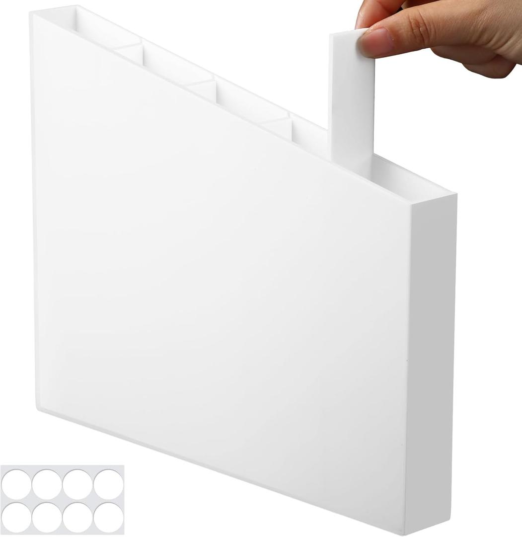 Honeydak Acrylic Straw Holder Cupboard Straw Organizer for Cabinet Door Different Heights Straws Dispenser Adhesive Reusable Storage for Counter for Kitchen Counters and Cupboards(White)