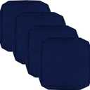 FLYMEI Patio Cushion Covers 25x25x5 Waterproof Outdoor Cushion Cover Replacement 4Packs Outdoor Seat Cushion Slipcover for Rattan Chair Sofa, Navy Blue