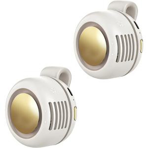2 x Portable Clip-On Fan, Mini USB Rechargeable 360° Rotatable Fan, Personal Fan 3-Speed Silent Mini Bladeless Fans, Small