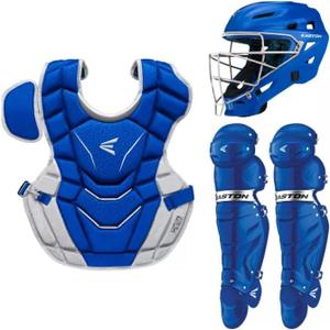 Easton | GAMETIME 2.0 Baseball Catcher's Equipment | Box Set | NOCSAE Approved | Youth/Intermediate/Adult | Multiple Colors (Intermediate | Ages 13-15, Royal / Grey)