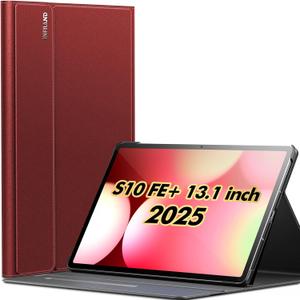 INFILAND Case for Samsung Galaxy Tab S10 FE Plus 5G, Slim Multi-Angle Stand Cover with S Pen Holder for Galaxy Tab S10 FE+ 13.1 Inch (SM-X620/SM-X626B) 2025 Tablet Auto Wake/Sleep (Red)