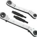 gohantee Hvac Service Wrench Tools Air Conditioner Valve Ratchet Wrench 3/16 to 3/8 5/16'' x 1/4'' with 2 Hexagon Bit Adapter Kit for Air Refrigeration Tools and Equipment Repair Tools Clearance