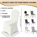 100 Pack Chair Covers for Dining Chairs, Polyester Spandex Chair Cover Stretch Slipcovers for Banquet, Wedding, Party, Dining, Holidays, Ivory