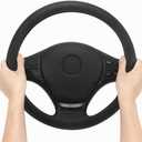 Silicone Steering Wheel Cover for Women Girls, Textured Massaging Grip, Universal 13-16 inch, Fit Suvs, Vans, sedans, Cars, Trucks (Black Silicone) 
14.5 Inches