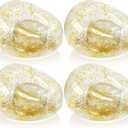 Realspring Inflatable Bean Bag Chair for Adult Bean Bag Sofa Chair Blow up Inflatable Furniture for Outdoor Living Room Bedroom Balcony Travel Party Gift Accessories(Gold Glitter,4 Pcs)