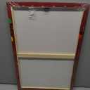 PHAMTE Merry And Bright Wall Art,Christmas Canvas Wall Art,Farmhouse Rustic Christmas Sign String Lights Red Festive Print Framed Canvas Painting Wall Art Home Room Bedroom Decor 16x24 Inch