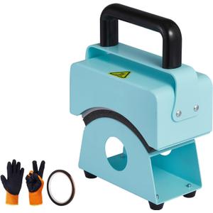 Happybuy Hat Press Machine, Mini Heat Press for Caps with Integrated Control Panel, 5.9x3.15 inch Curved Heating Plate, Safety Base & Glove, Automatic Shut-Off, Green
