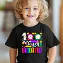 100 Days of School Shirt Kids  Boys Girls Toddler Happy 100th Day of School T-Shirt, Kindergarten 100 Day,3T-7T (Black)