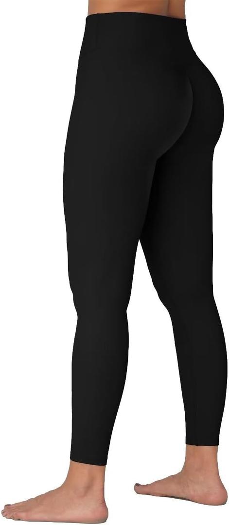 Sunzel Sunzfly Invisible Butt Scrunch Workout Leggings for Women, Butt Lifting High Waisted Gym Yoga Pants with Tummy Control (Large, Black)