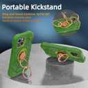 KCJ Compatible with iPhone 15 Case with[2Screen Protectors+1xLens Protector][Ring Stand] Soft Silicone+Hard PC Full Body Protection Phone Shell Durable Rugged Case for iPhone 15 6.1" Avocado
