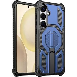 for Galaxy S24 FE Magnetic Case with Screen Protectors, Blue | Compatible with MagSafe, Concealed Kickstand, 2 Pack Screen Protectors, Military Grade, Double Layer, Shockproof Protection