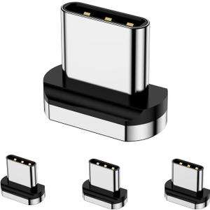 Magnetic Connector Tips Head for USB-C Android Devices (4 Pack), only Compatible 5A Magnetic Charging Cable or Magnetic Adapter