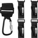 4 Pcs Walker Hook Hanging,Versatile Anti-Fall Off Stroller Hooks for Hanging Diaper Bags Walker Rollator Crutches Wheelchair, Purses, and Shopping, Hang It Anywhere You Need It(Black)