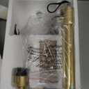 UpgradedDimmable Gold Floor Lamp for Living Room with Clear Glass Lampshade, Glass Modern Floor Lamp with 900LM Edison Bulb Included, Standing Tall Lamp for Bedroom, Office, Reading Room, Corner