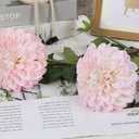 IPOPU 4pcs Artificial Dahlia Flowers Realistic Dahlia Silk Flowers 29" Long Stem Faux Flowers with Buds for Tall Vase DIY Bouquet Home Wedding Decor (Blush Pink)