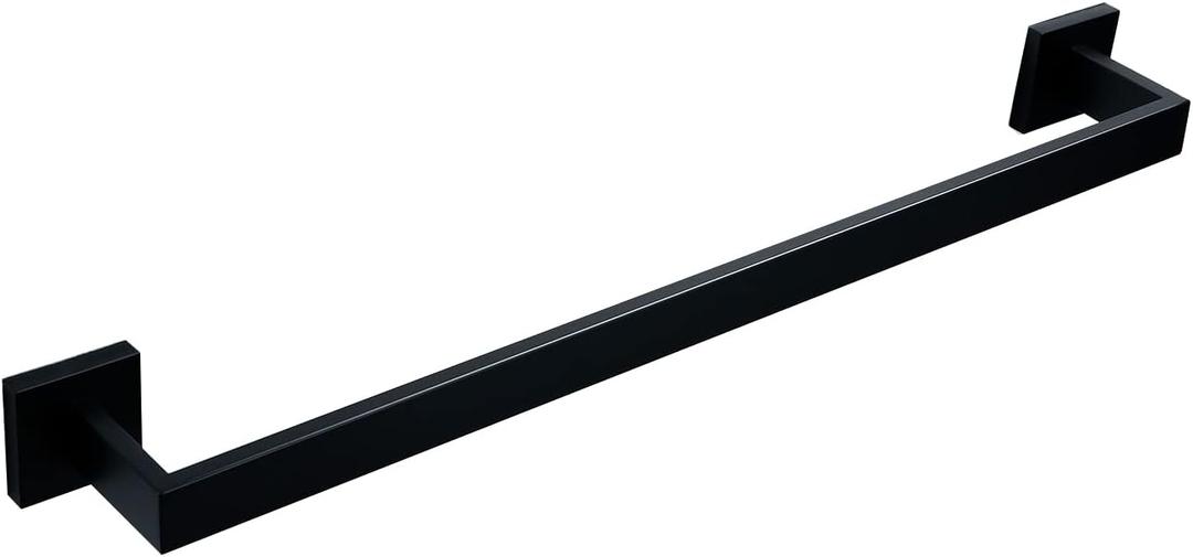 BANOLUX Towel Rack, 22 Inch Single Towel Bars for Bathroom, Towel Racks for Bathroom Wall Mounted SUS304 Hand Towel Holder Organize Heavy Duty, Matte Black Towel Bar (Total Length 23.6-Inch)