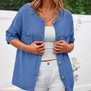 BTFBM Short Sleeve Cardigans for Women Button Up Sweaters Y2k Spring Summer 2025 Crew Neck Business Casual Work Clothes