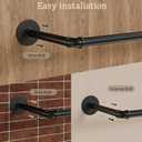 Wall Mounted Clothes Rack 2 Pack, Industrial Pipe Clothing Rack 28 Inch Black, Wall Clothes Hanger for Bedroom, Cloakroom, Closet, Hallway, Boutique Display, Drying Racks Wall-Mount for Laundry