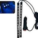 Car LED Ambient Light, Ambient Lighting, Floor Lights, Footwell Lighting for Car, Wear-Resistant and Durable, Easy to Install, Suitable for Most Models (Blue, Cigarette Lighter+24LED)