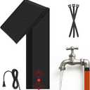 38.5" x 7" Water Pipe Heat Blanket with Thermostat, Self Regulating Faucet Heating Blanket, Winter Heating Tape for Metal and Plastic Pipes, 120V, Thermostat Max Temp 140F(1 Pack,Black)